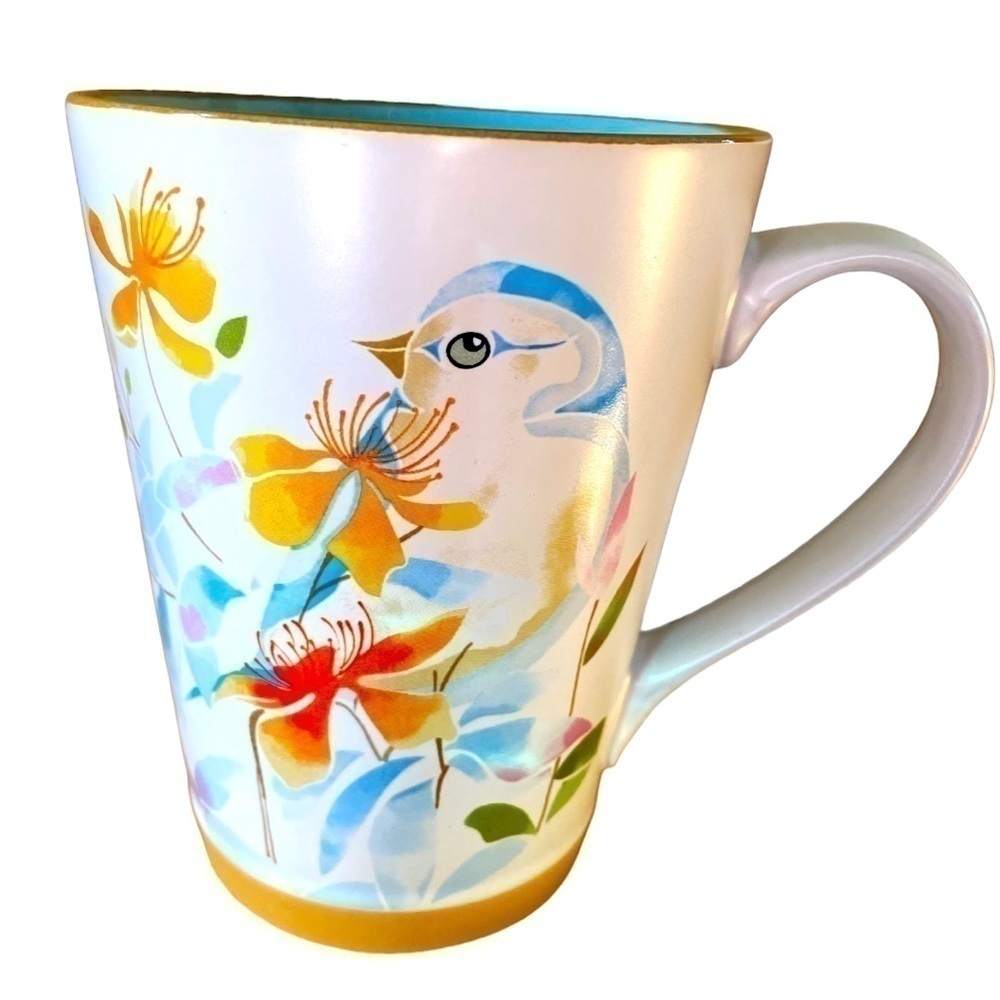 𝅺LOVE-IT coffee mug, oversized, bluebird, blue interior, excellent condition